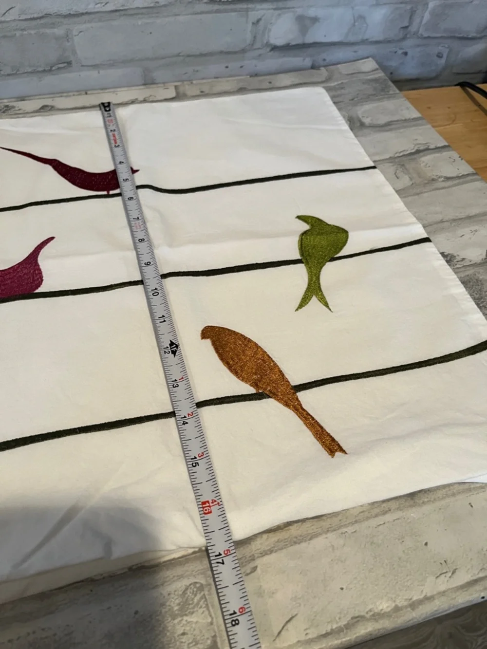 Nicole Miller Decorative Birds-Embroidered Throw Pillow Cover - Multicolor